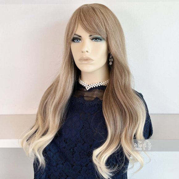 Ash Blonde Wavy Wig With Bangs | April - Picture 11 of 12